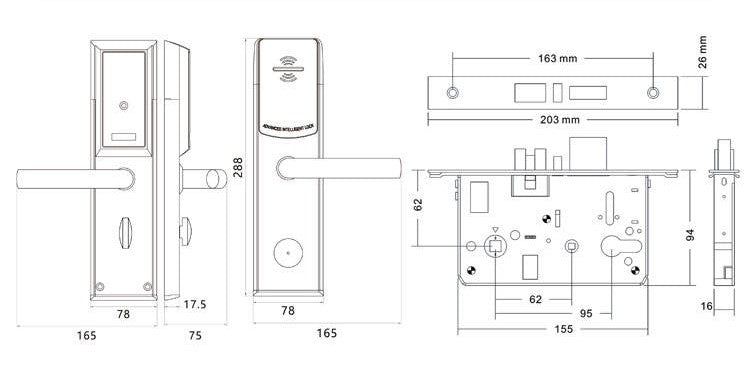 MH011 Smart Door Lock For Hotel Room Door Lock