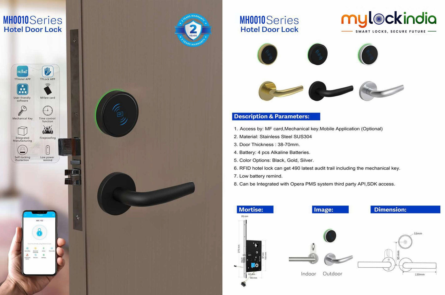 MH009 Split Model Card Unlock Hotel Door Lock