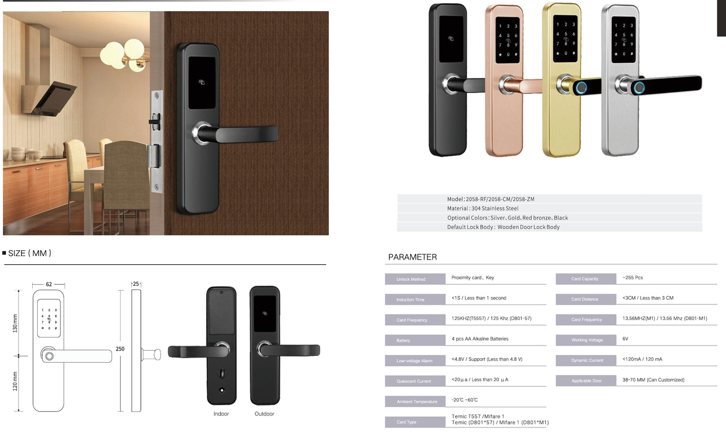 MH007 Premium Digital Hotel Door Lock